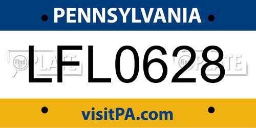 LFL0628 Pennsylvania License Plate