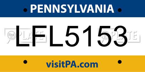 LFL5153 Pennsylvania License Plate