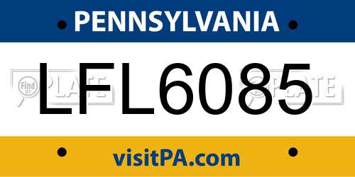LFL6085 Pennsylvania License Plate