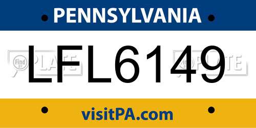 LFL6149 Pennsylvania License Plate