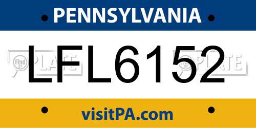 LFL6152 Pennsylvania License Plate