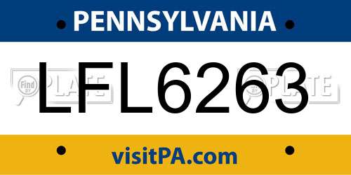 LFL6263 Pennsylvania License Plate