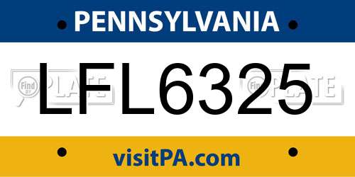 LFL6325 Pennsylvania License Plate
