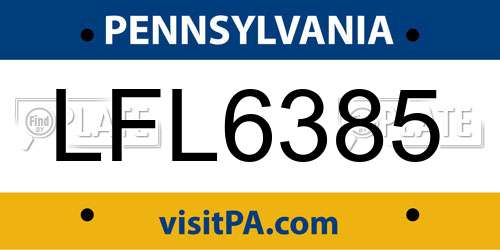 LFL6385 Pennsylvania License Plate