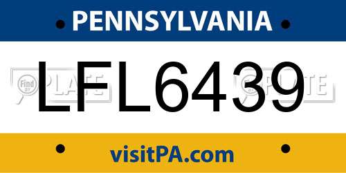 LFL6439 Pennsylvania License Plate
