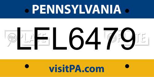 LFL6479 Pennsylvania License Plate