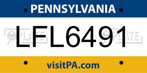 LFL6491 Pennsylvania License Plate