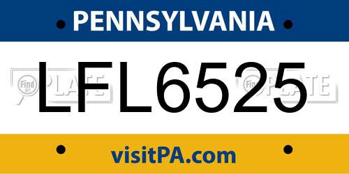 LFL6525 Pennsylvania License Plate