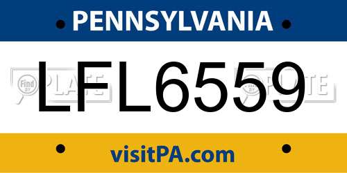 LFL6559 Pennsylvania License Plate