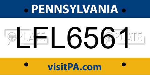 LFL6561 Pennsylvania License Plate