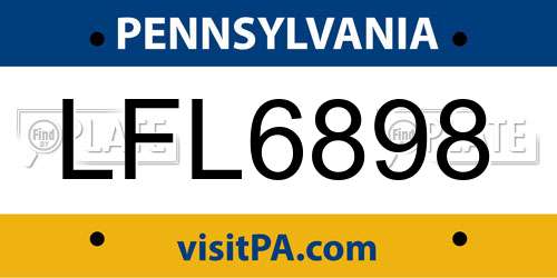 LFL6898 Pennsylvania License Plate