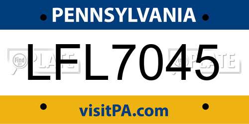 LFL7045 Pennsylvania License Plate