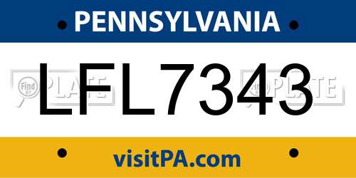 LFL7343 Pennsylvania License Plate