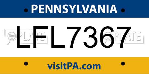 LFL7367 Pennsylvania License Plate