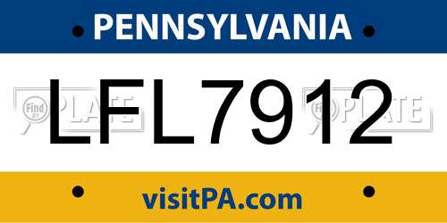 LFL7912 Pennsylvania License Plate