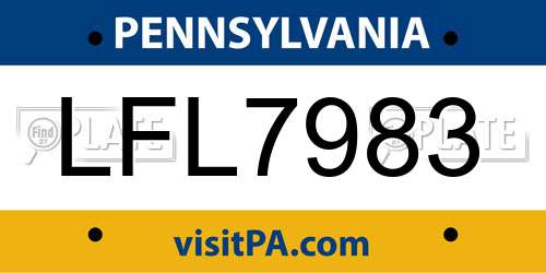 LFL7983 Pennsylvania License Plate