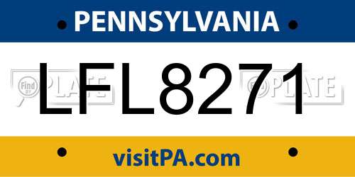 LFL8271 Pennsylvania License Plate