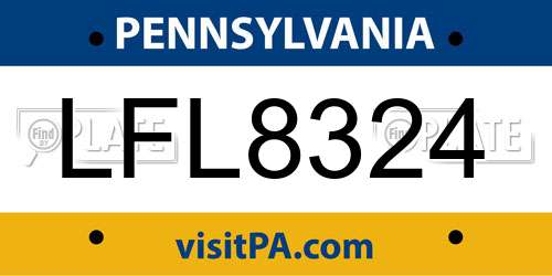 LFL8324 Pennsylvania License Plate