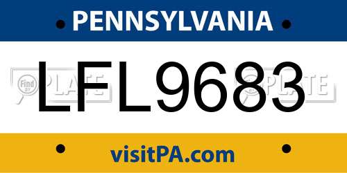 LFL9683 Pennsylvania License Plate