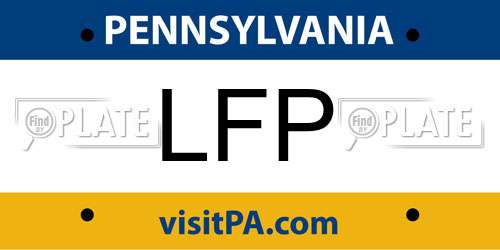 LFP Pennsylvania License Plate