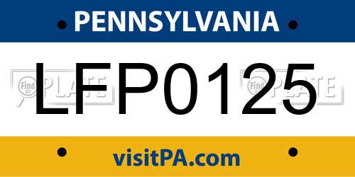 LFP0125 Pennsylvania License Plate