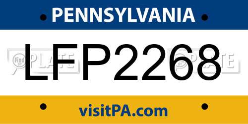 LFP2268 Pennsylvania License Plate