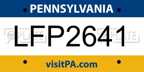 LFP2641 Pennsylvania License Plate