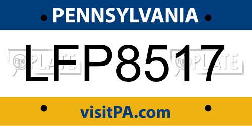 LFP8517 Pennsylvania License Plate