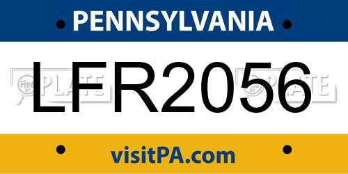 LFR2056 Pennsylvania License Plate