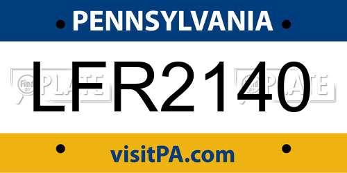 LFR2140 Pennsylvania License Plate