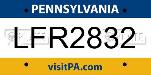 LFR2832 Pennsylvania License Plate