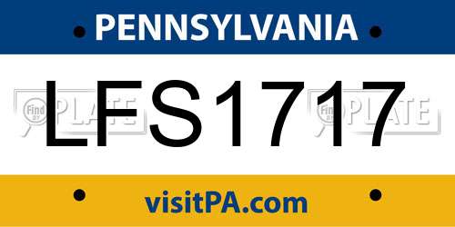 LFS1717 Pennsylvania License Plate