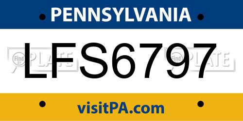 LFS6797 Pennsylvania License Plate