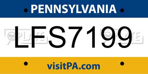 LFS7199 Pennsylvania License Plate