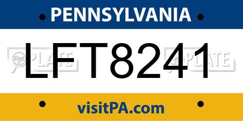 LFT8241 Pennsylvania License Plate