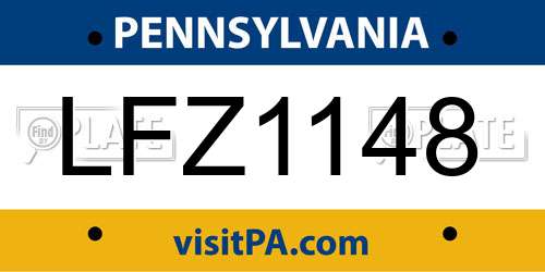 LFZ1148 Pennsylvania License Plate