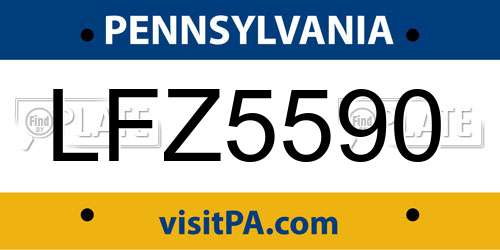LFZ5590 Pennsylvania License Plate