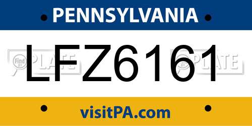 LFZ6161 Pennsylvania License Plate