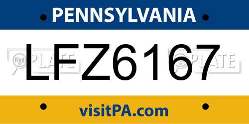 LFZ6167 Pennsylvania License Plate