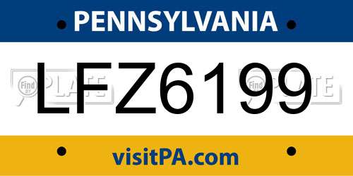 LFZ6199 Pennsylvania License Plate