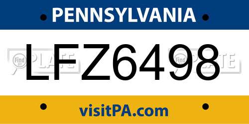 LFZ6498 Pennsylvania License Plate