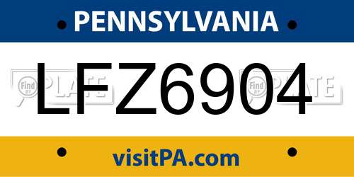 LFZ6904 Pennsylvania License Plate