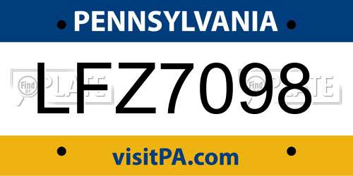 LFZ7098 Pennsylvania License Plate