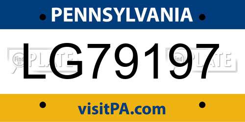 LG79197 Pennsylvania License Plate