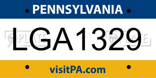 LGA1329 Pennsylvania License Plate