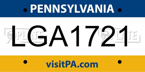 LGA1721 Pennsylvania License Plate