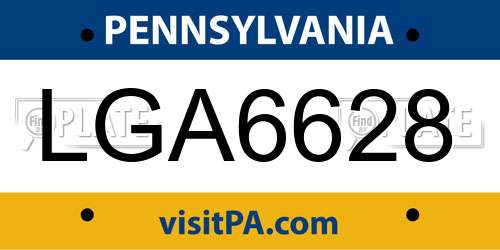 LGA6628 Pennsylvania License Plate