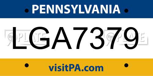 LGA7379 Pennsylvania License Plate