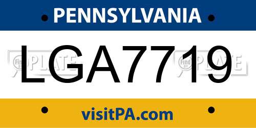 LGA7719 Pennsylvania License Plate