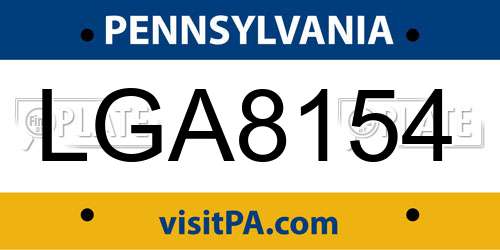 LGA8154 Pennsylvania License Plate